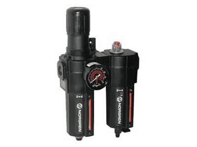 Unidad F/R-L 1/2 NPT vasos plásticos con guarda metálica dren automático con manómetro - Norgren