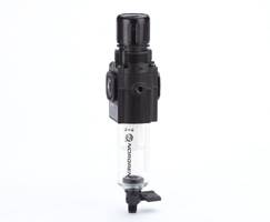 Filtro/Regulador, 1/4 NPT, vaso de policarbonato, dren manual, 40µ (micrones), rango de ajuste 4 a 145 psi, con manómetro, con alivio, Pmax 145 psi, serie Excelon 72, IMI Norgren.