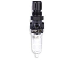 Filtro/Regulador, 1/4 NPT, vaso de policarbonato, dren manual, 5µ (micrones), rango de ajuste 4 a 101 psi, con manómetro, Pmax 145 psi, serie 07, IMI Norgren.